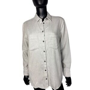 Madewell‎ Women's XS Button Down Long Sleeve Shirt Top Gray Relaxed Fit